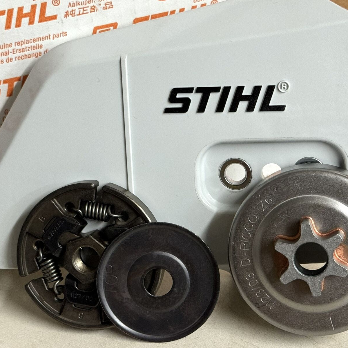COPERCHIO FRIZIONE PIGNONE Barra Ricambio Per Motosega Stihl MS270 MS280 MS290 MS291 EUR 20,42 - Foto 3