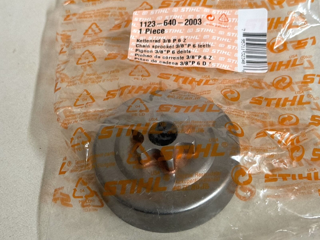STIHL OEM CLUTCH DRUM SPROCKET 1123 640 2003 3/8" PICCO 6T 017 018 C MS180C 019T